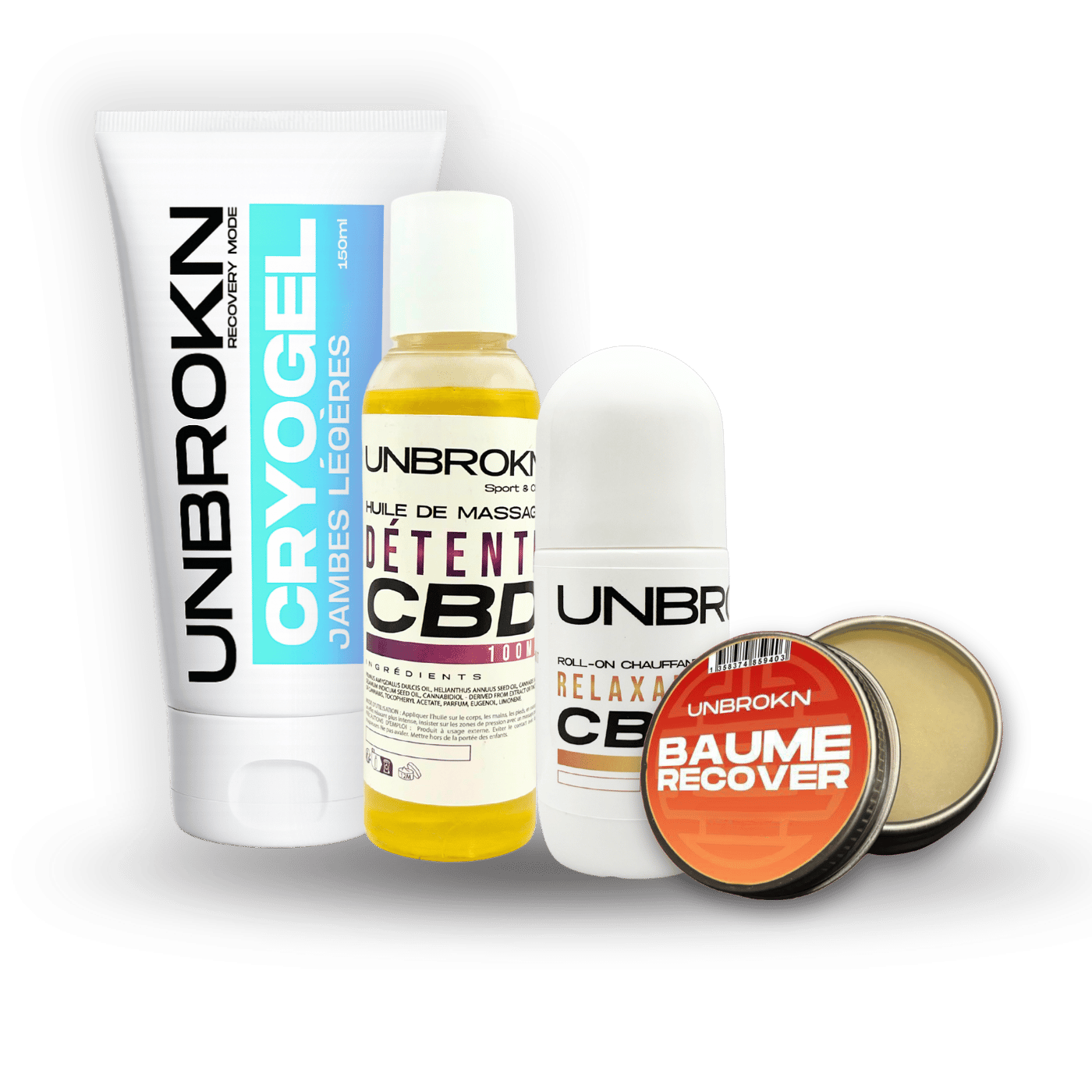 Gamme UNBROKN — soins de récupération sportive