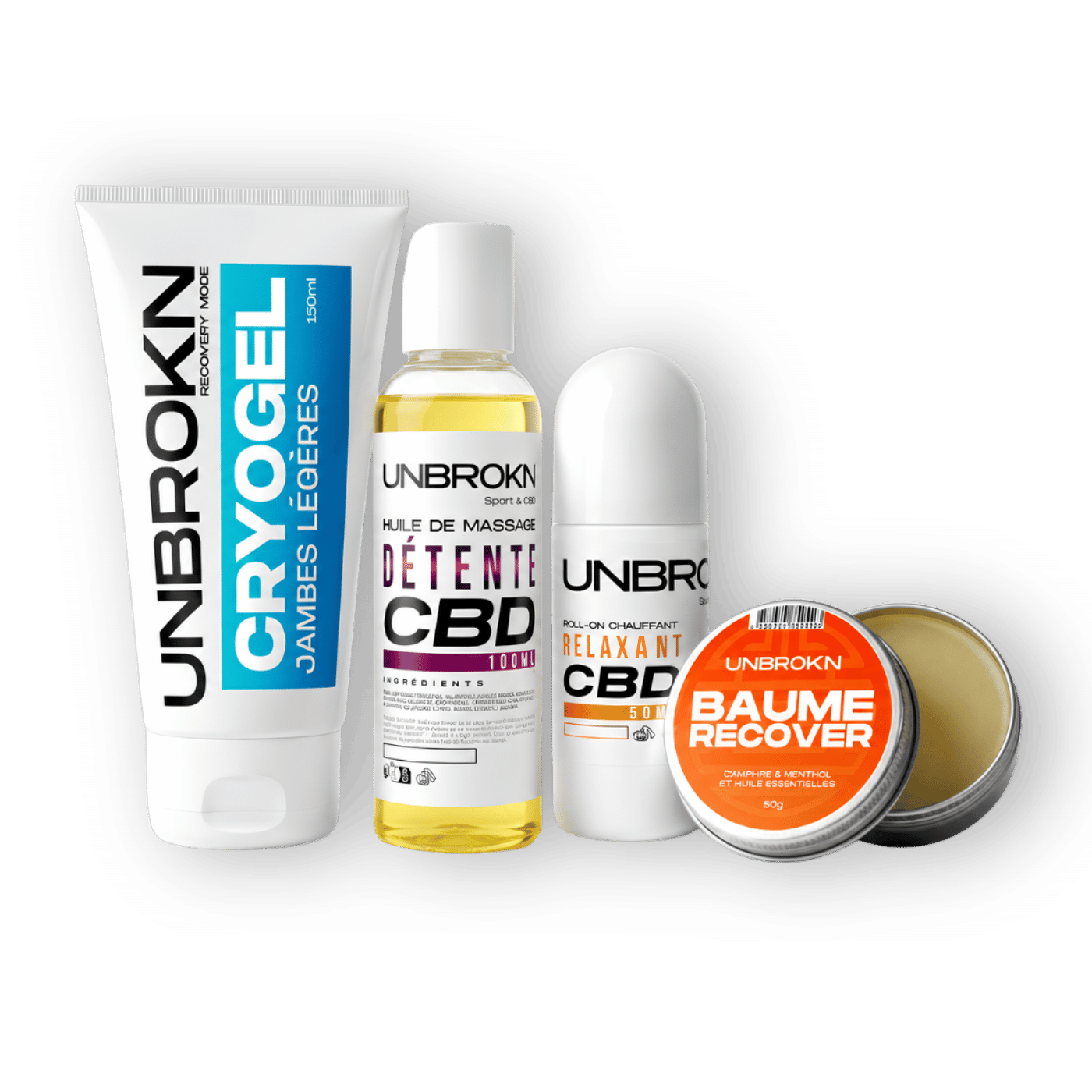 Gamme UNBROKN — soins de récupération sportive